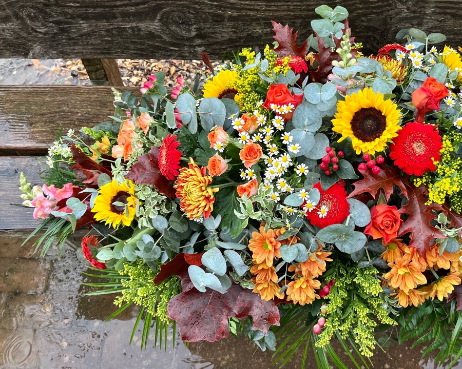 Autumnal Casket Spray view 2