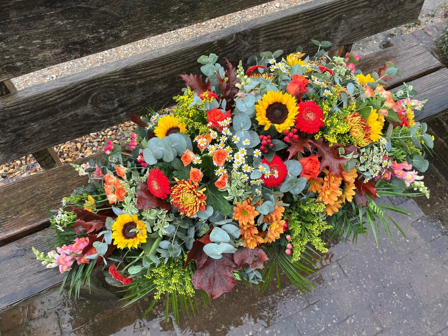 Autumnal Casket Spray view 4