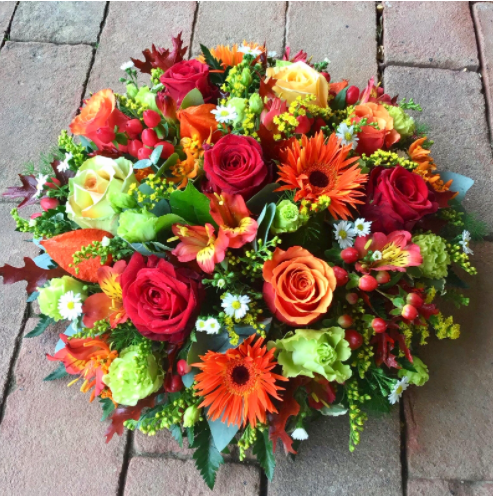 Autumnal Funeral Posy fresh flowers made by The Petal Boutique in Winchester