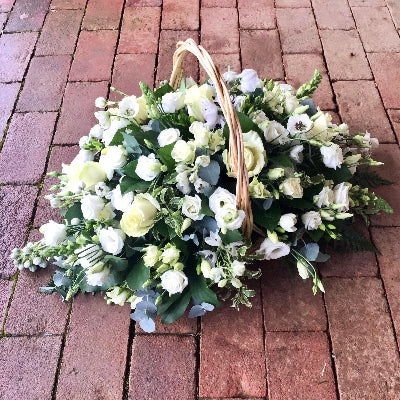 Funeral Flower Basket fresh flowers made by The Petal Boutique in Winchester