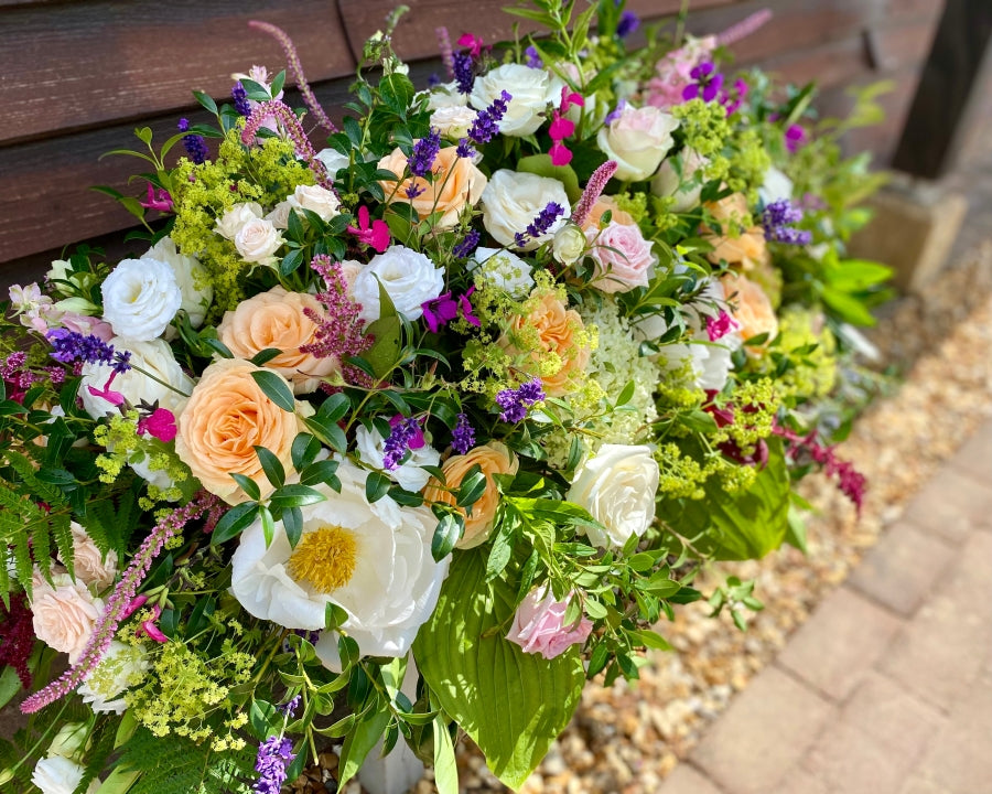 Garden Casket Spray fresh flowers made by The Petal Boutique in Winchester