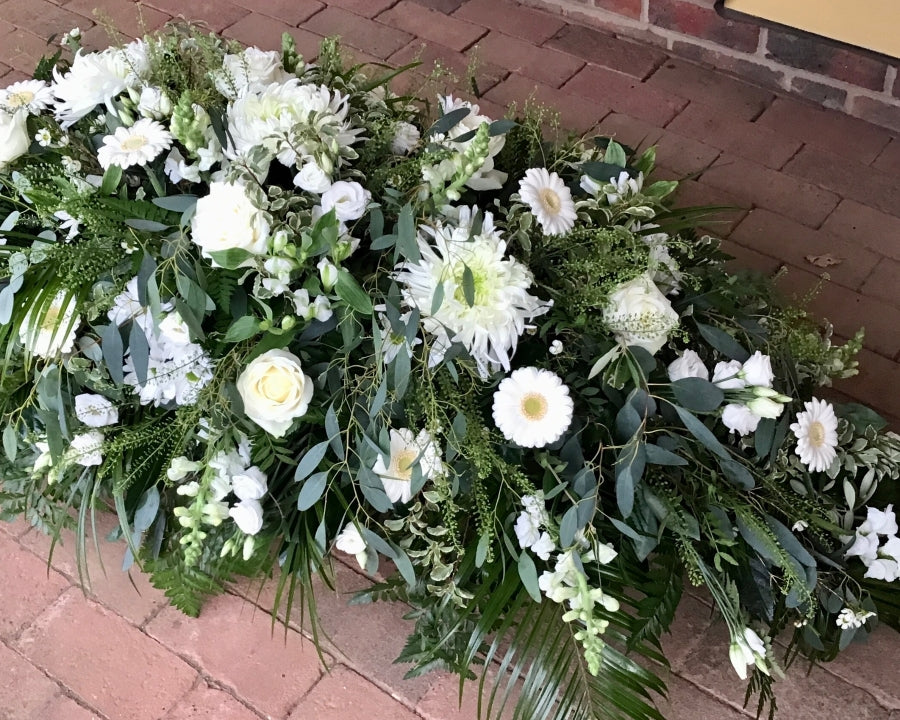 Green & White Casket Spray view 2