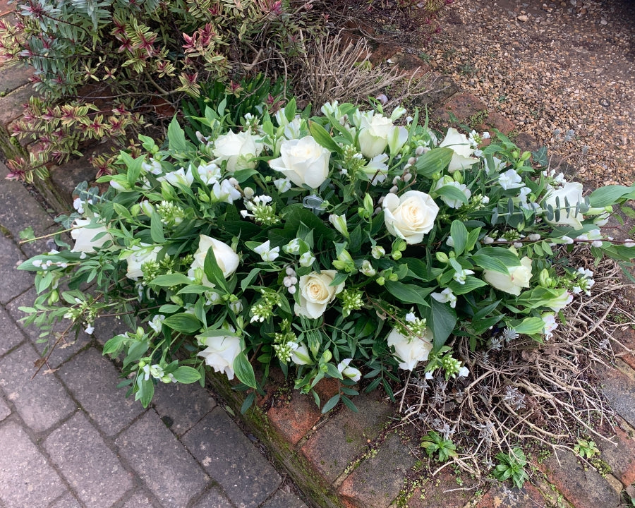 Green & White Casket Spray view 3