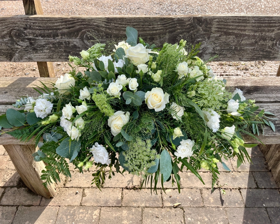 Green & White Casket Spray view 4