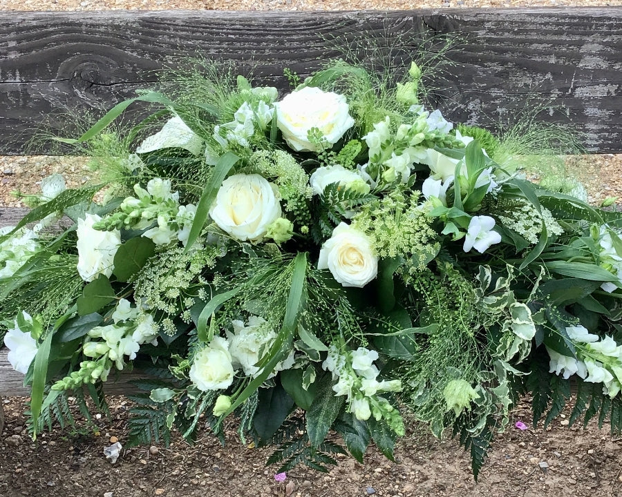 Green & White Casket Spray view 5
