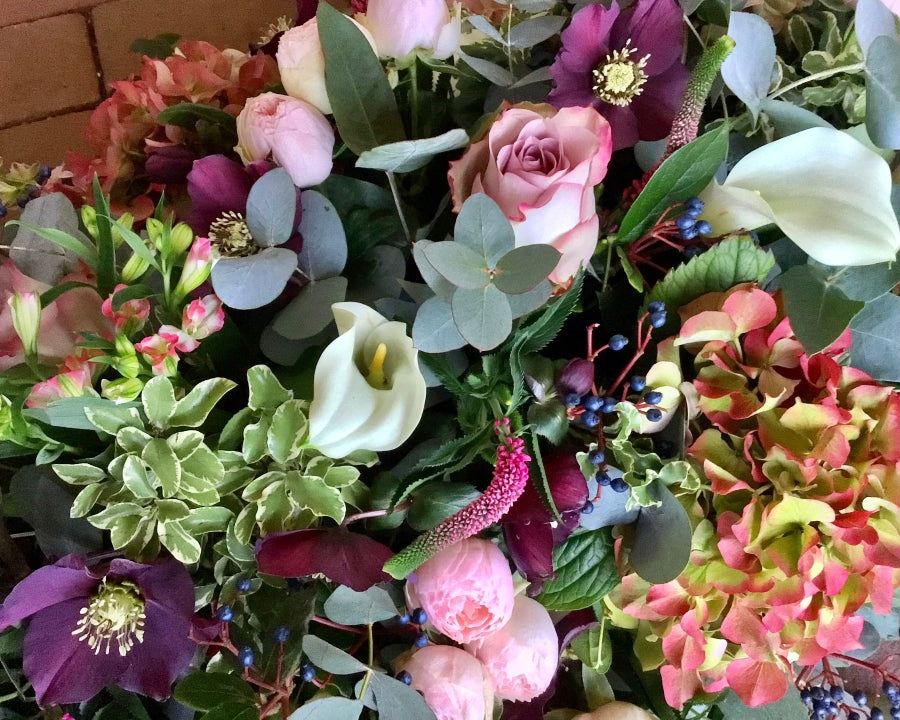 Pink & Cranberry Casket Spray view 4