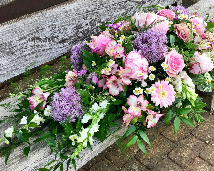 Pink & Lilac Casket Spray view 3