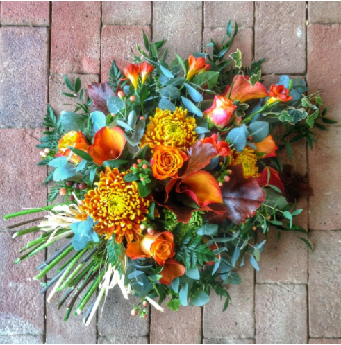 Single Ended Funeral Spray fresh flowers made by The Petal Boutique in Winchester