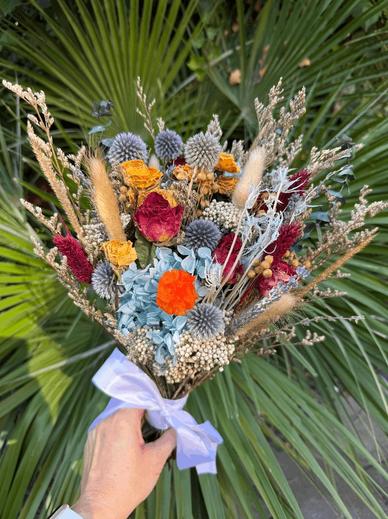 Briarbloom dried wedding bouquet handcrafted from naturally dried stems by Bouquet Cards