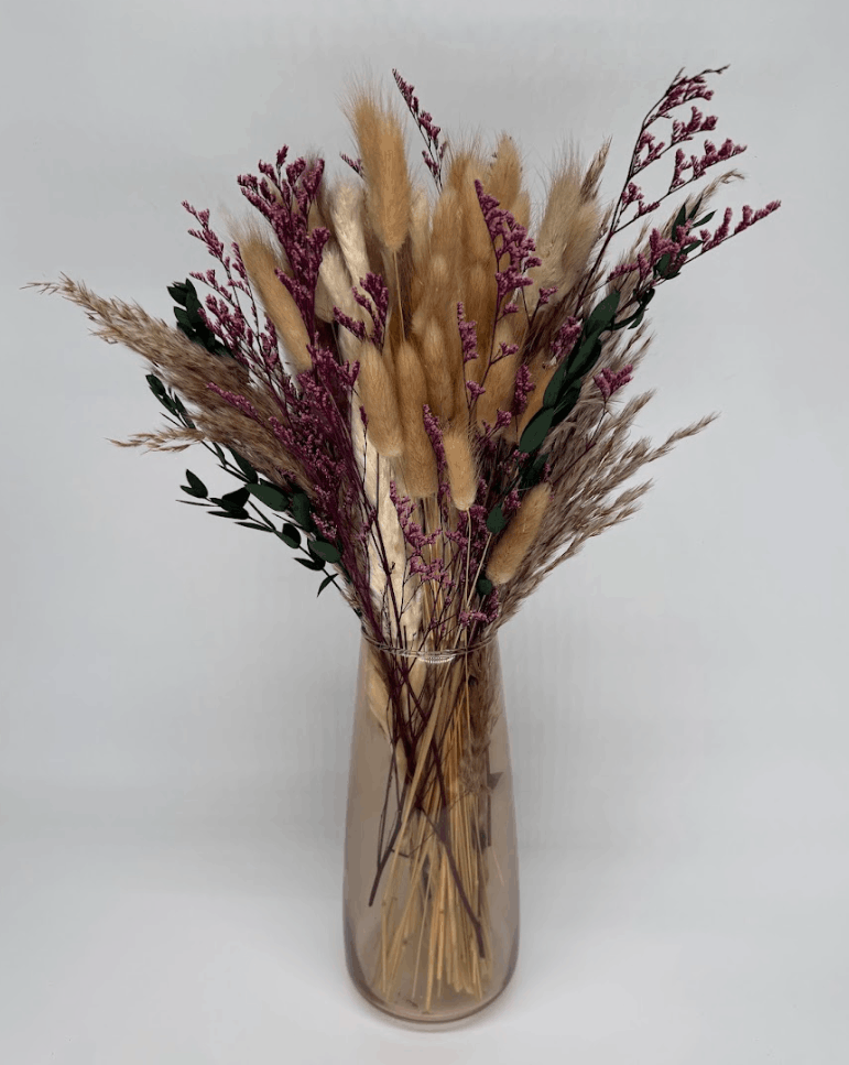 Featherdown dried boho bouquet handcrafted from naturally dried stems by Bouquet Cards