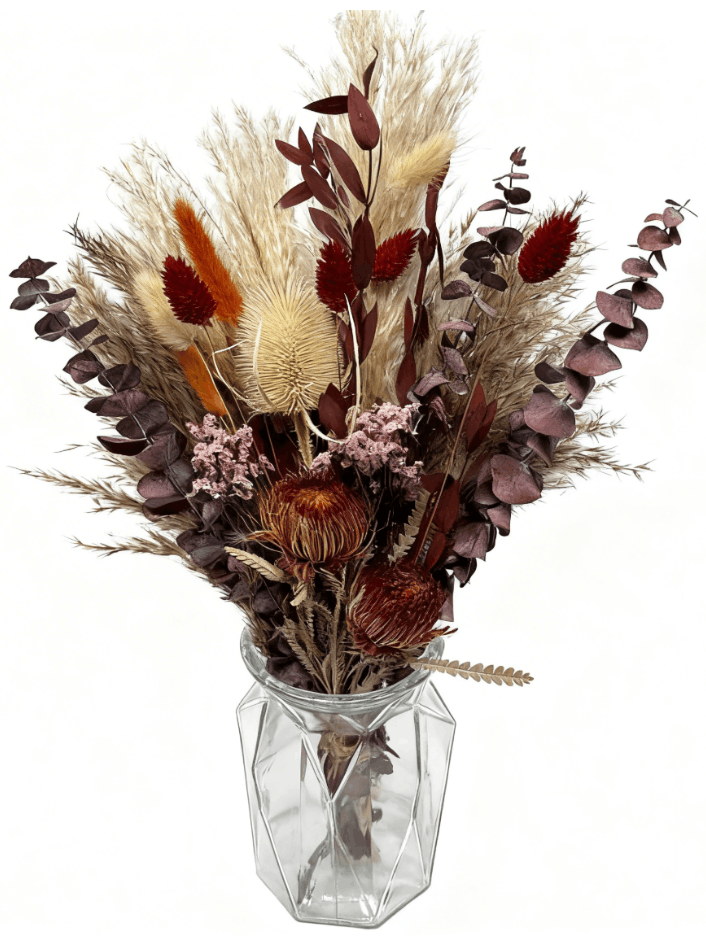 Ferndale rustic dried flower bouquet handcrafted from naturally dried stems by Bouquet Cards
