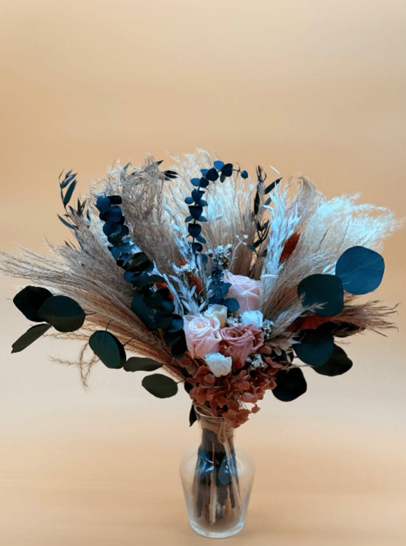 Lovewick dried wedding bouquet handcrafted from naturally dried stems by Bouquet Cards